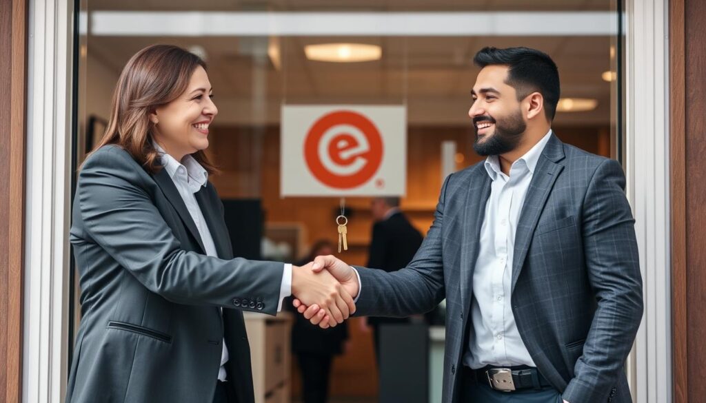 Erfolgreicher Franchise-Start - Schlüsselübergabe