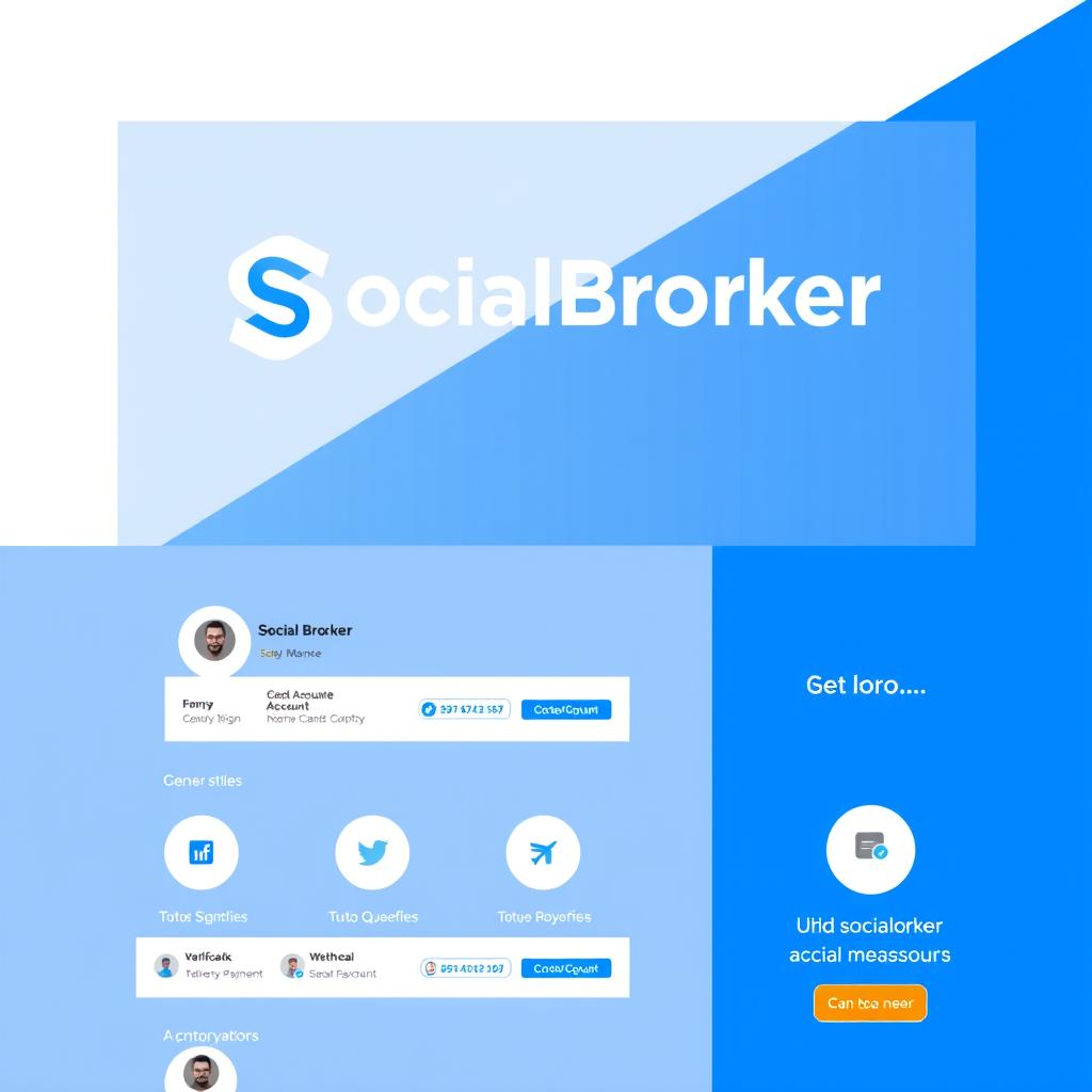 Logo und Interface der Account-Handelsplattform SocialBroker