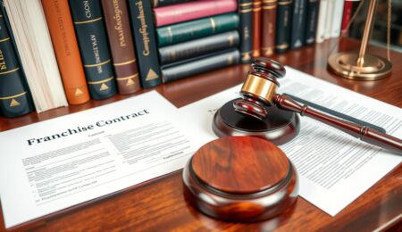 Rechtliche Grundlagen des Franchise Vertrags mit Gesetzbüchern und Vertragsdokumenten