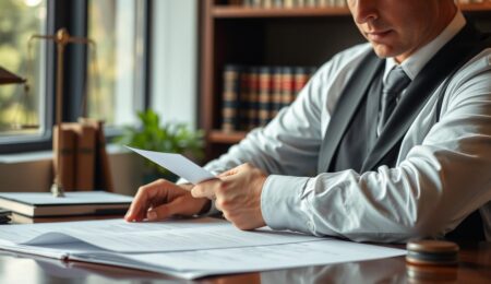 Rechtsanwalt prüft Verträge bei einer Due Diligence