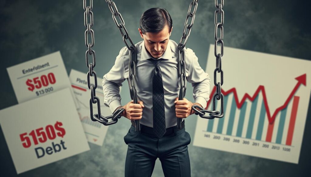 Übermäßige Verschuldung als Unternehmensfinanzierung Fehler visualisiert