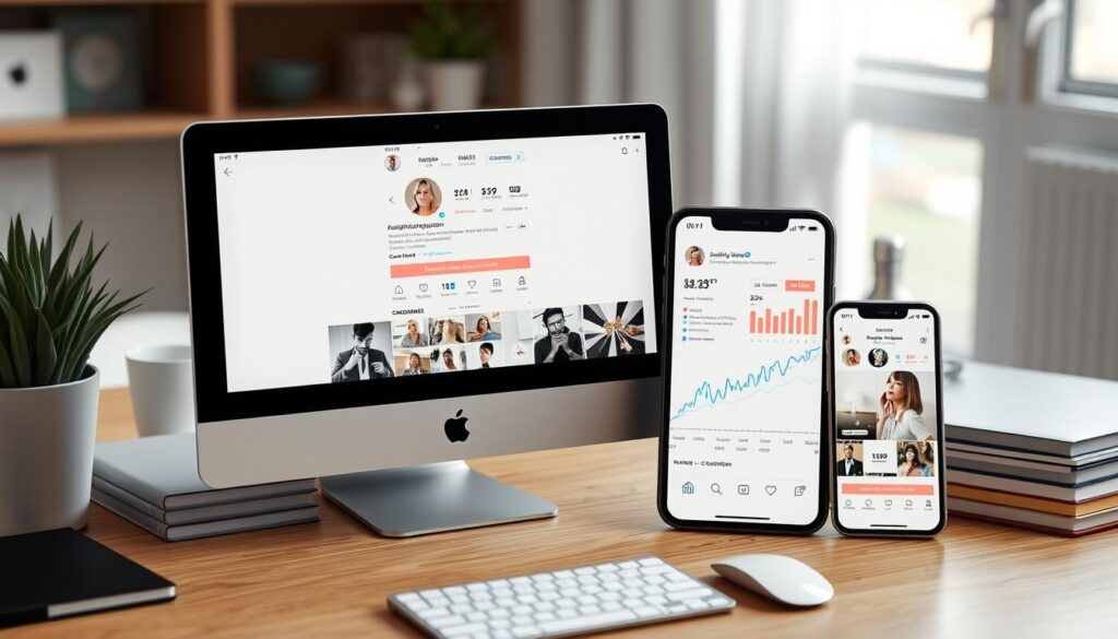 Übersichtliche Dokumentation eines Instagram-Accounts mit Statistiken und Wachstumskurven