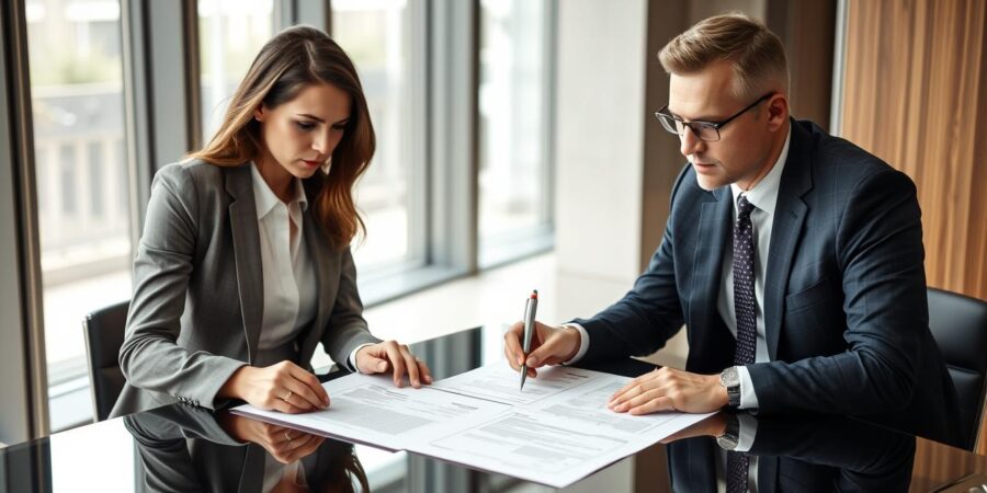 Unternehmenskauf rechtlich absichern - Vertragsunterzeichnung zwischen Geschäftspartnern