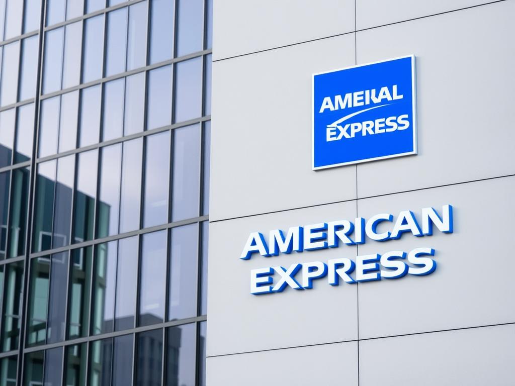 American Express Logo und Gebäude in Deutschland