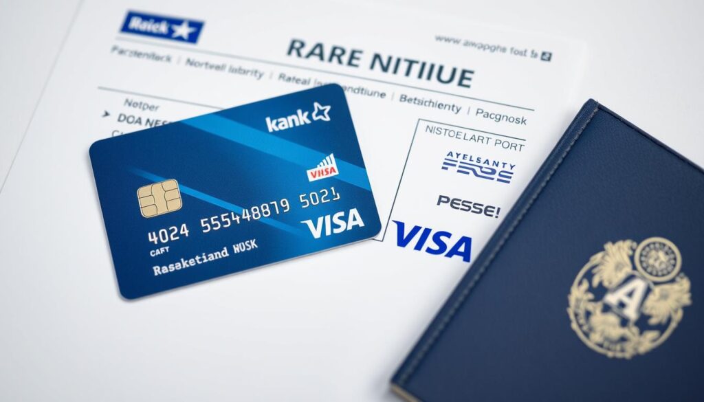 Bank Norwegian Visa Kreditkarte mit Reiseversicherungsunterlagen