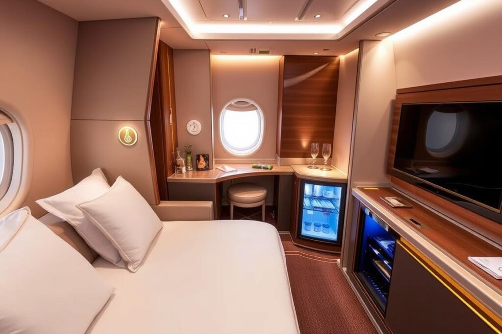 Emirates First Class Suite auf der Strecke München-Dubai-Malediven