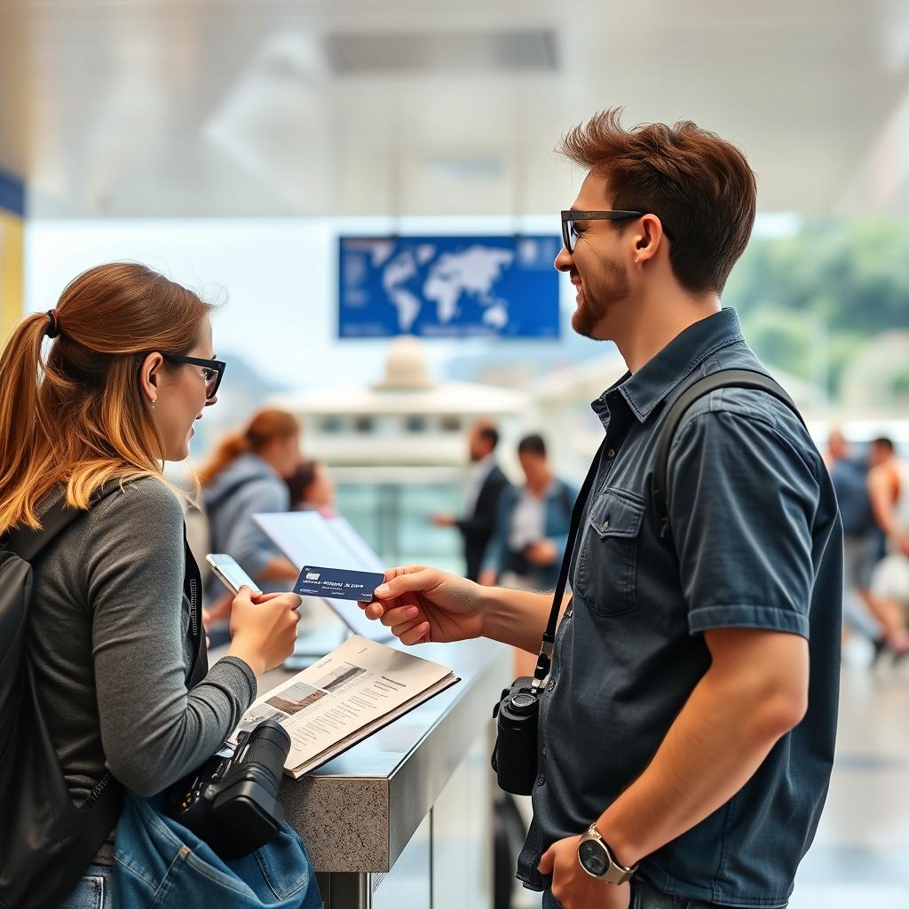 Gelegenheitsreisender nutzt Kreditkarte im Urlaub