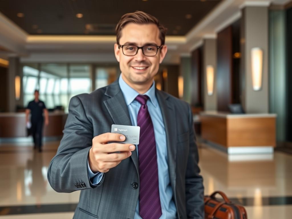 Geschäftsreisender mit Business Platinum Kreditkarte