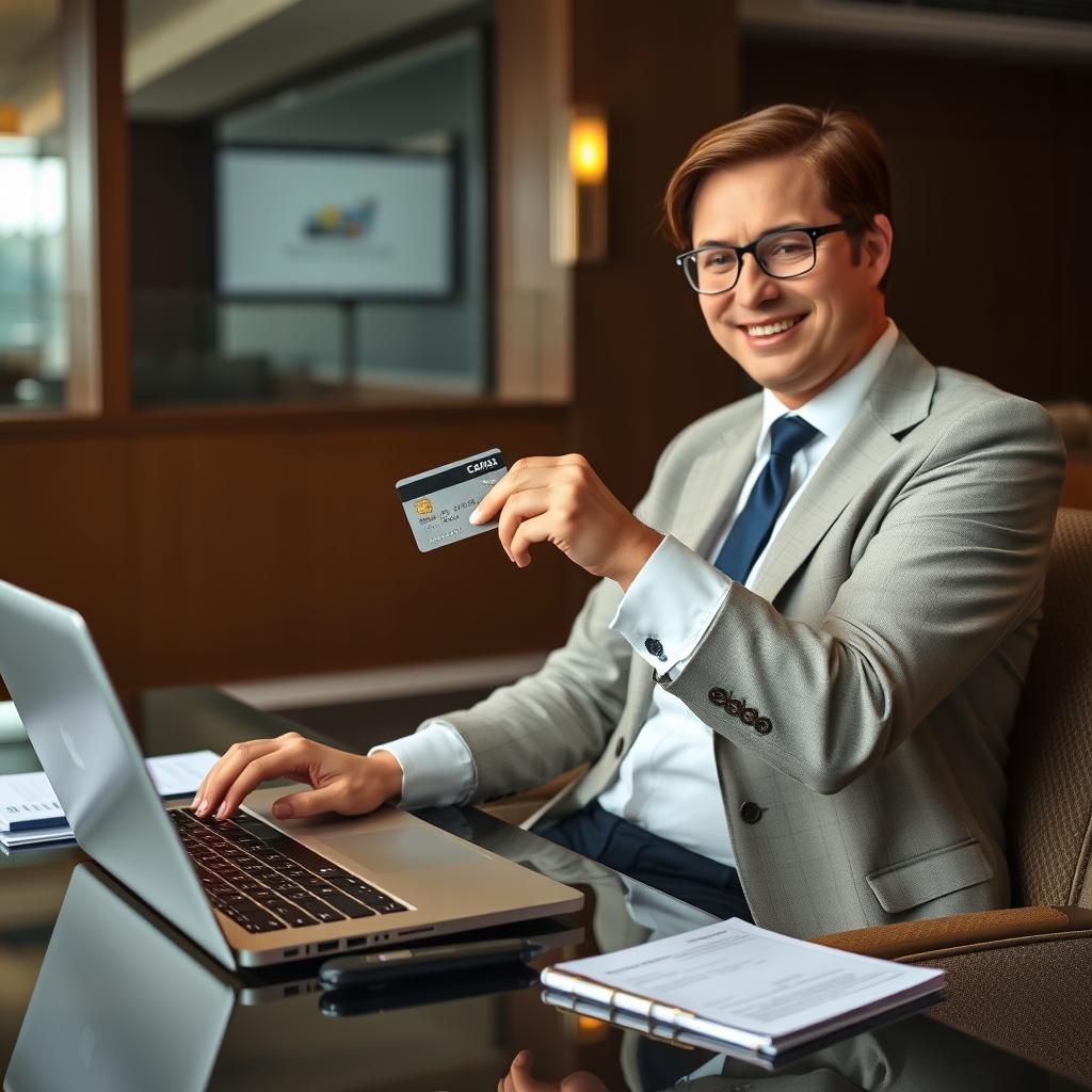 Geschäftsreisender mit Premium-Kreditkarte