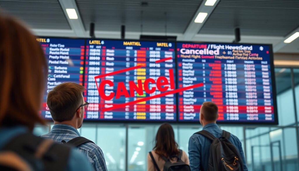 Stornierter Flug auf Anzeigetafel - Chargeback-Rechte bei Kreditkarten für Flugbuchungen 2025